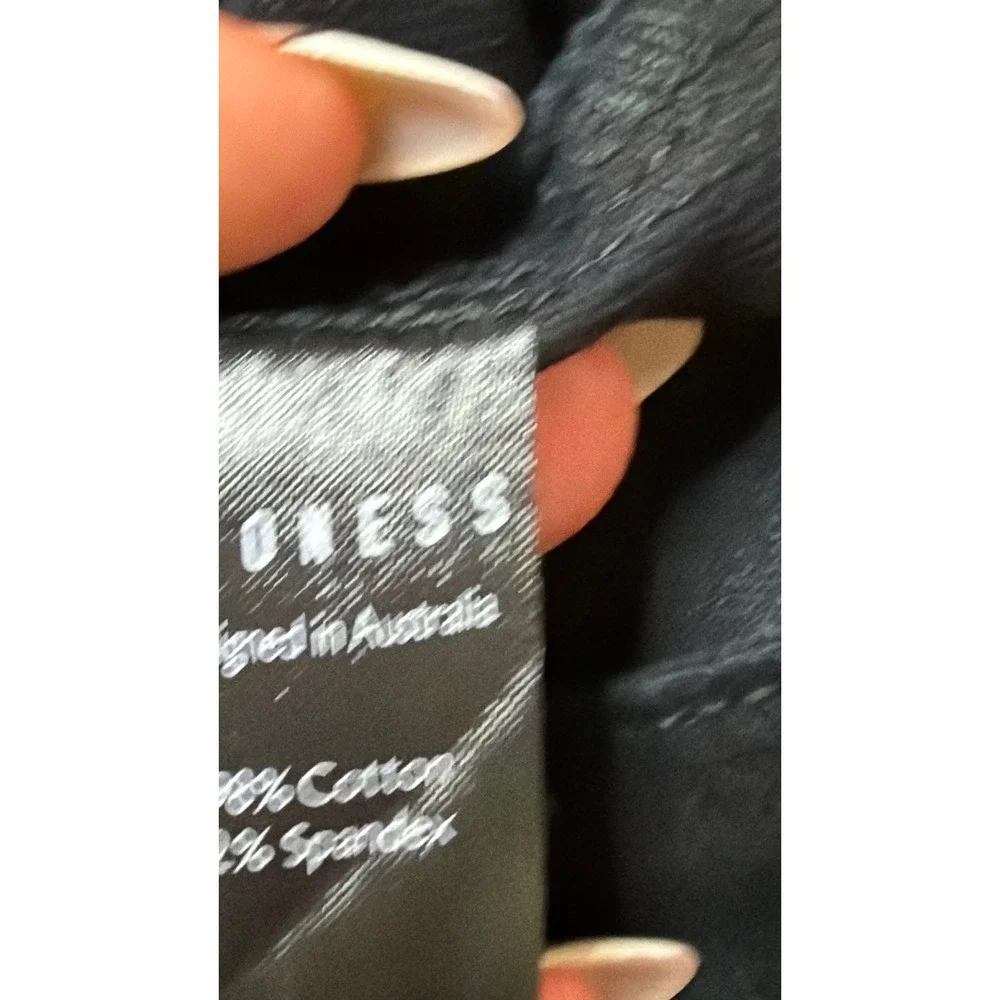 Lioness Black‎ Lola Denim Mini Skirt High Waisted Side Slit Size Small